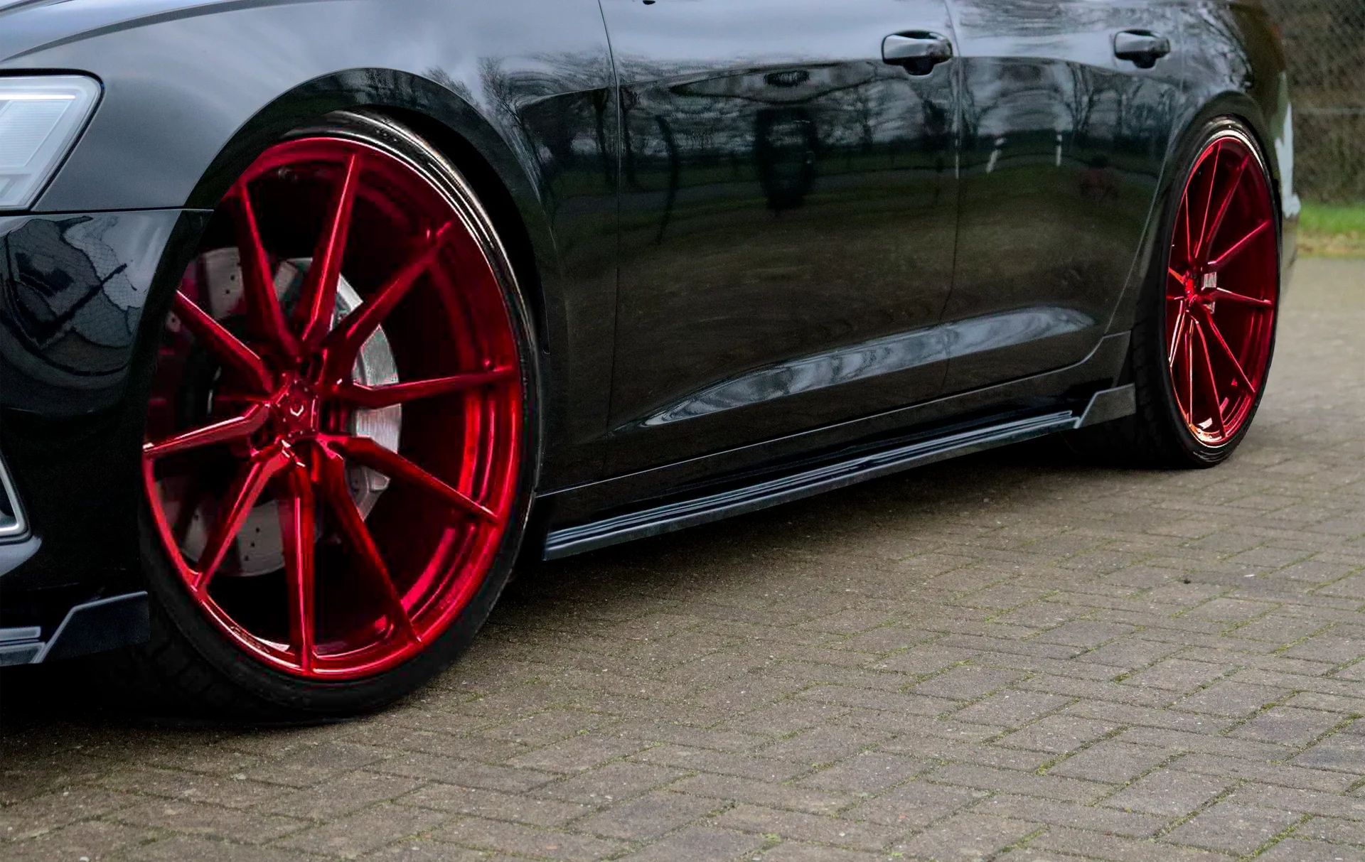 Ingo Noak Seitenschwellersatz aus ABS mit seitlichem Wing hinten Audi A6 C8 Typ F2