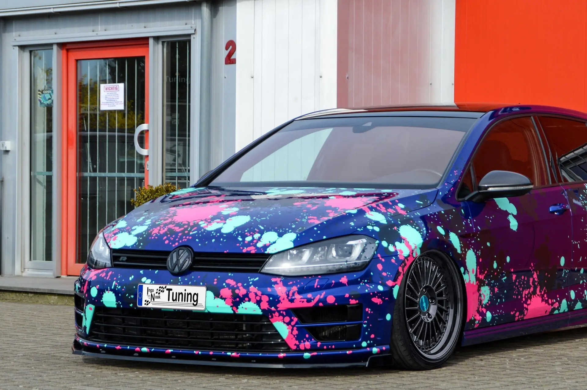Ingo Noak Cup Frontspoilerlippe mit Wing für VW Golf 7 R+ R-Line AU