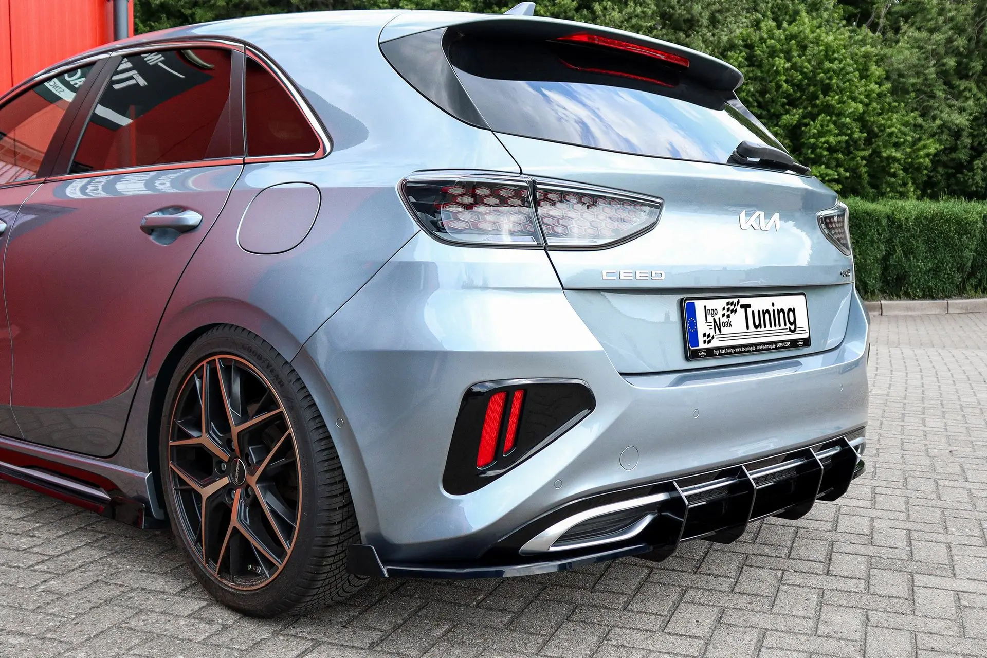 Ingo Noak Heckansatz Seitenteile mit Wing + Gefräster Heckansatz aus ABS für Kia Ceed, SK