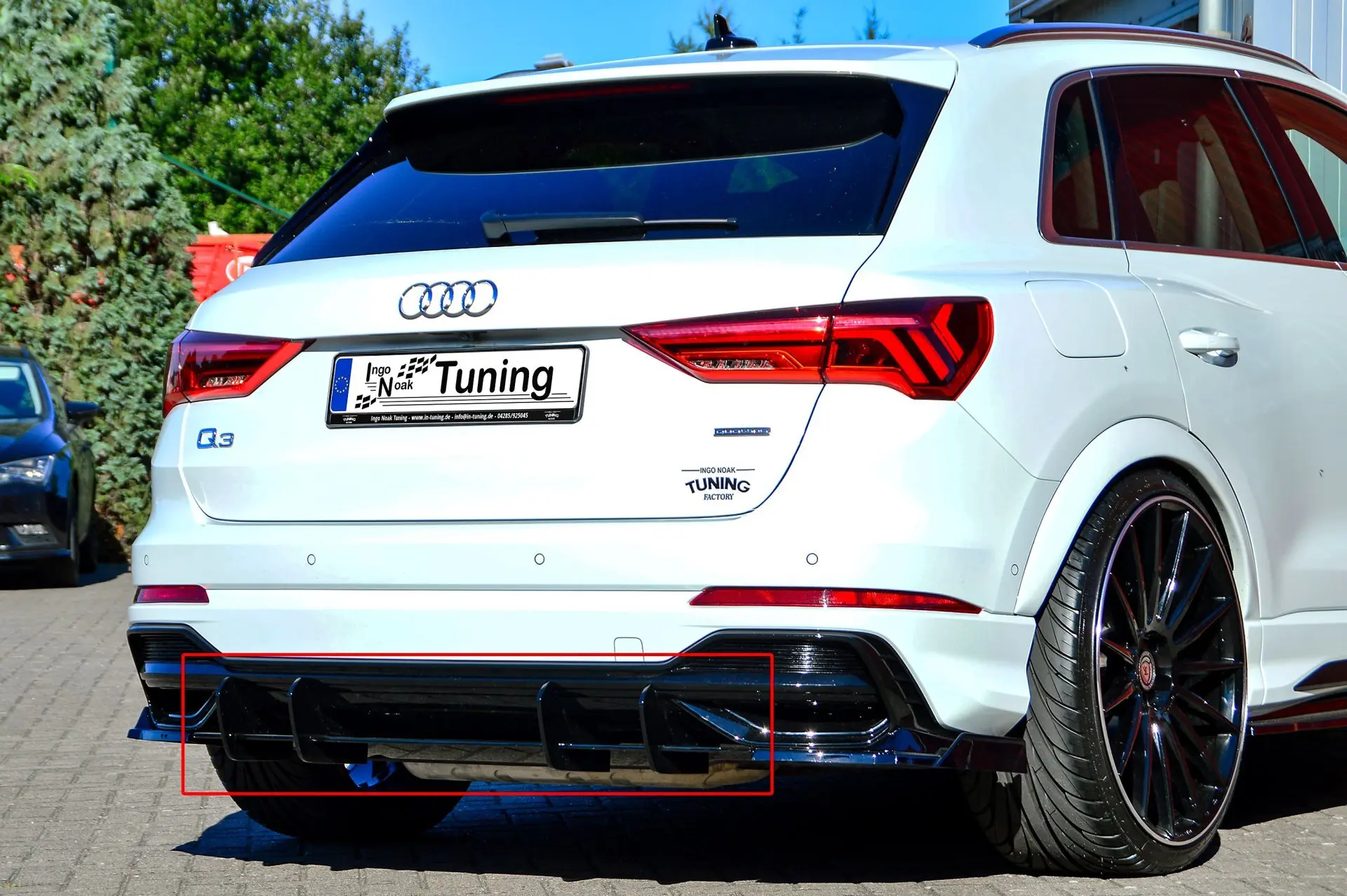 Ingo Noak Gefräster Heckansatz mit Finnen für Audi Q3 F3 mit S-Line