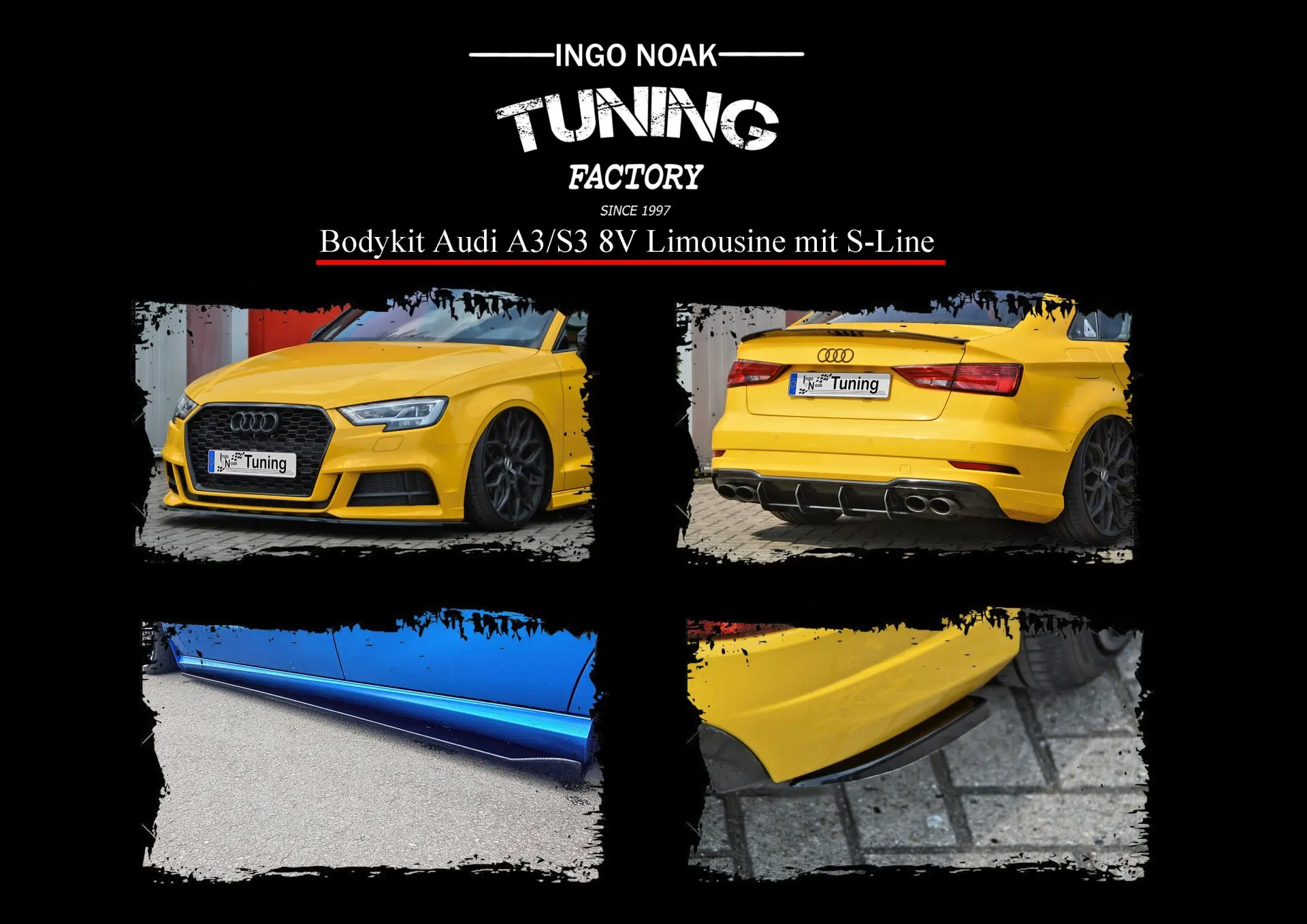 Ingo Noak Bodykit für Audi A3 8V mit S-Line + S3 Limousine+Cabrio Bj.2016-