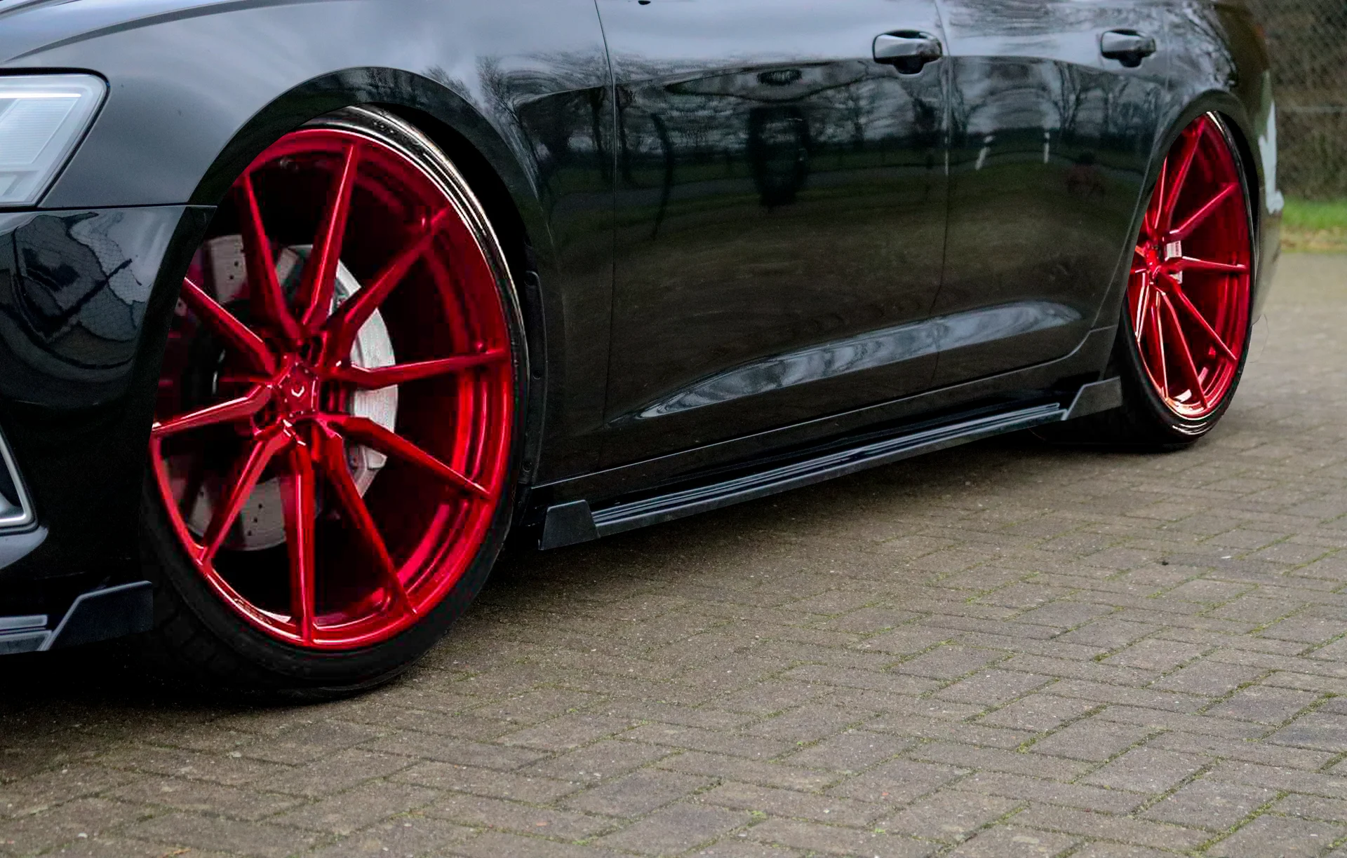 Ingo Noak Seitenschwellersatz aus ABS mit seitlichem Wing vorne + hinten Audi A6 C8 Typ F2